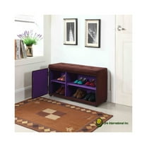 ORE international, Inc. 18"H Silver Grey Shoe Compartment Bench