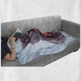 thumbnail image 6 of Cat Soft Flannel Fleece Blanket, Tuxedo Grey Scottish Fold Theme White Polka Dots Tie Bow Funny Illustration, Cozy Plush for Indoor and Outdoor Use, 50" x 60", Pale Blue Purpleblue, by Ambesonne, 6 of 6