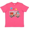 thumbnail image 3 of Inktastic Valentine's Day Fire Truck with Hearts Youth T-Shirt, 3 of 5