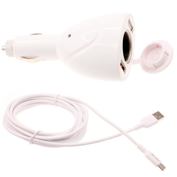 For TCL 30/40 XE 5G - 2-Port USB Charger, 6ft Type-C Cable Power Cord DC Socket Splitter USB-C Wire Adapter for TCL 40 XE 5G, 30 XE 5G Phones