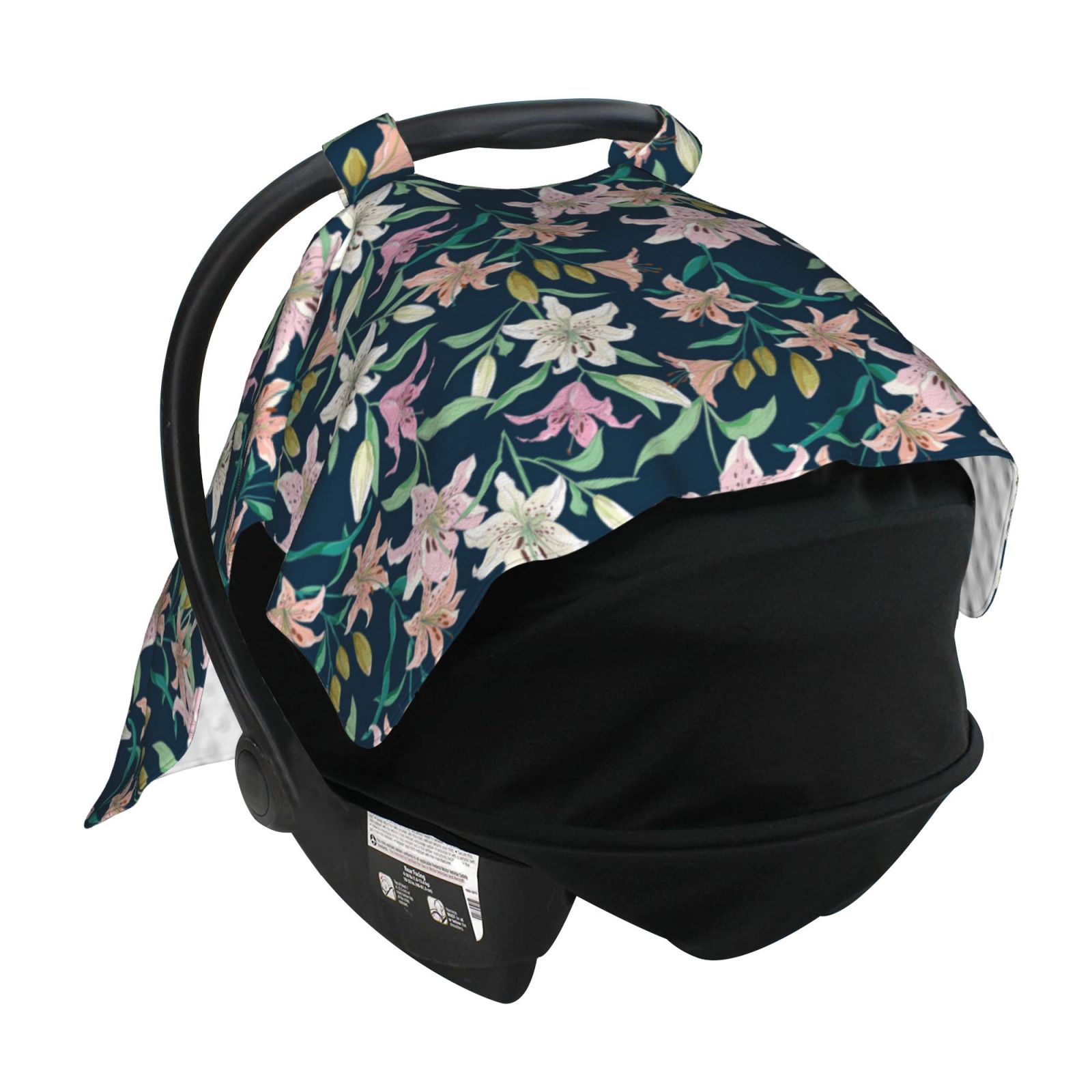 Car Seat Cover Baby - Lilies Flowers Gorgeous Pink Breathable Infant Car Seat Cover for Baby Carseat, Lightweight Comfort Baby Essentials Must Haves Newborn Stuff for Girl Boy