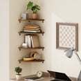 thumbnail image 3 of Fairy 4 Tier Walnut Corner Floating Shelves for Wall, Space-Saving Corner Shelf Unit for Home Storage and Display, 3 of 8