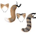thumbnail image 2 of Accesorios de Cosplay de zorro, diadema ajustable con orejas de gato y cola de zorro, accesorios para disfraces de fiesta de Carnaval y Halloween, 2 uds., 2 of 5