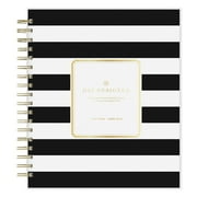 2024-2025 Daily Monthly Planner, 8x10, Day Designer for Blue Sky, Rugby Stripe Black