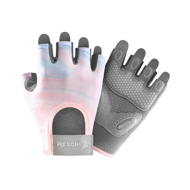 Guantes deportivos de medio , guantes de Fitness, guantes de verano para bicicleta, guantes de entrenamiento para mancuernas, deportes al , Rosa claro