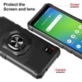 thumbnail image 5 of Compatible for Cricket Vision Plus Case w/Tempered Glass Screen Protector [Military Grade] Ring Car Mount Kickstand Shockproof Hard Phone Case - Black, 5 of 7