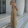 thumbnail image 4 of Women's Sexy Spaghetti Strap Backless Maxi Dress Summer Bodycon Party Formal Long Dress Vacation Dress V Neck Maxi Dress Sexy Maxi Dress Women Casual Summer Casual Dresses for Women Summer Midi Dress, 4 of 5