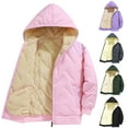 thumbnail image 5 of Ruyang Boys Girls Fleece Jacket Winter Warm Cotton Lined Hooded Coat Zip Up Windproof Thermal School Athletic Outerwear, 5 of 6