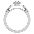 thumbnail image 3 of Diamond Engagement Rings for Women Floral Milgrain Halo Rings 14K White Gold 1.00 Carat (H,SI1), 3 of 5