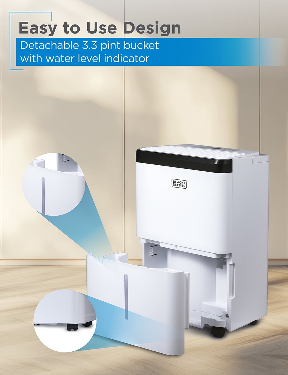 Black + Decker 9 Pint per Day Dehumidifier,BDT08TW