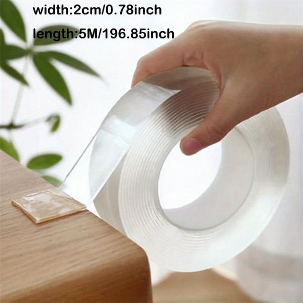 1 Roll Nano Tape, Double Sided Tape, Transparent Reusable Waterproof Adhesive Tapes, Cleanable Kitchen Bathroom Supplies, 1/2/3/5M