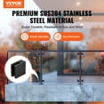 thumbnail image 2 of VEVOR Glass Clamp, 40 PCS Square Glass Railing Bracket for 0.31 "-0.47 " Tempered Glass, 304 Stainless Steel Glass Mounting Clamp, Glass Shelf Bracket for Balcony, Garden, Deck, Stair, Black, 2 of 9