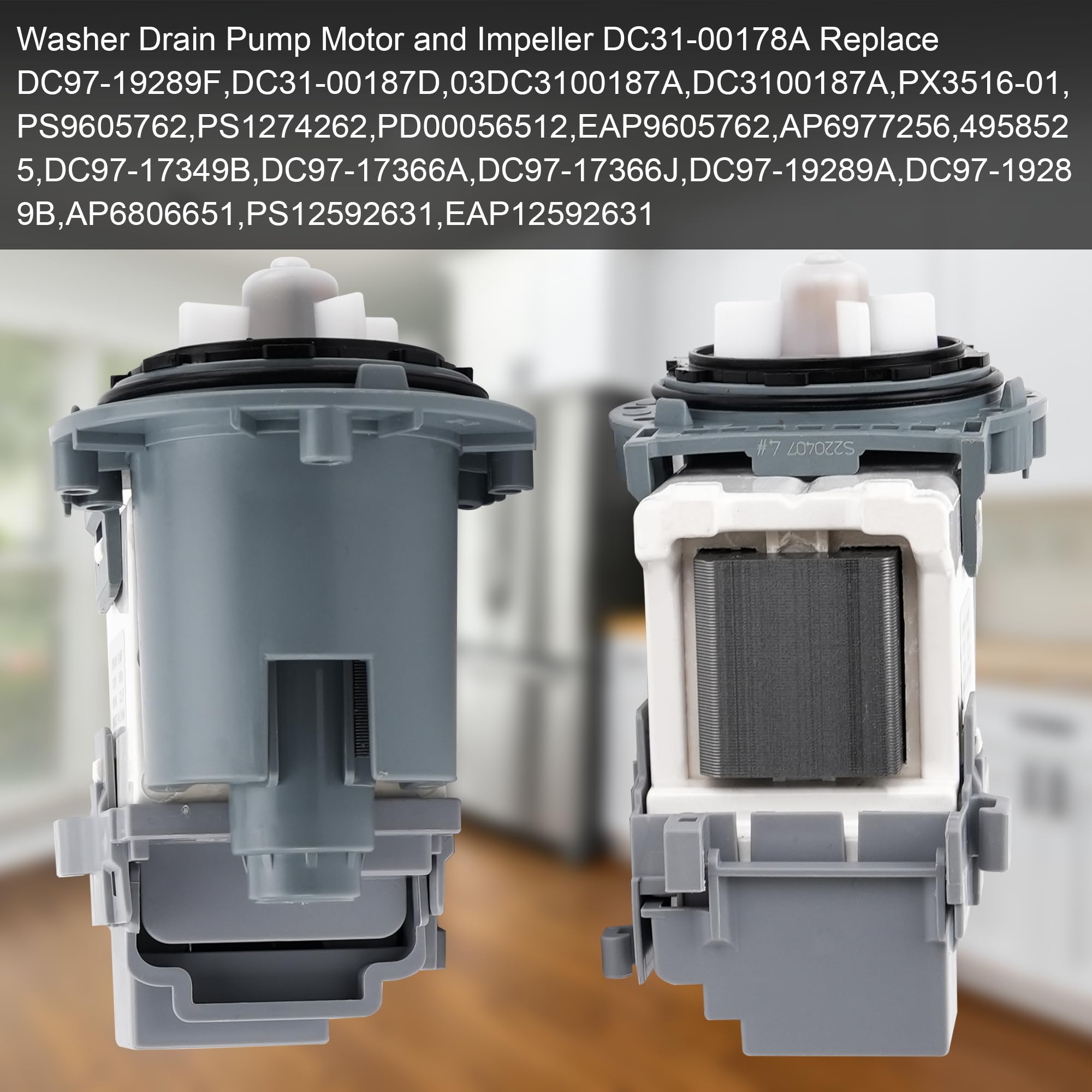 Washing Machine Drain Pump Replacement - Compatible With Whirlpool, Kenmore, Maytag (Model W10135045, Etc.)