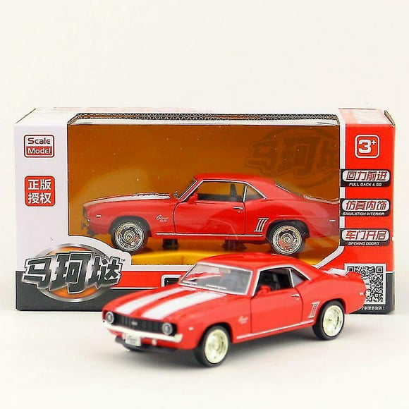 1/36 Usa 1969 Chevrolet Camaro Ss Alloy Die Cast Toy Cars Vintage Matte Black Metal Model Collection Toys Car