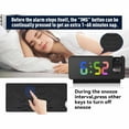 thumbnail image 5 of Projection Alarm Clocks for Bedrooms,LED Digital Clock with 180° Rotatable Projector on Ceiling Wall,Snooze Model,12/24H,2-Level Brightness Indoor Temperature for Heavy Sleepers Adults, 5 of 8