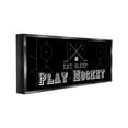 thumbnail image 4 of Stupell Industries Eat Sleep Hockey Phrase Sports Painting Black Floater Framed Canvas Art Print Wall Art, 31 x 14, 4 of 10