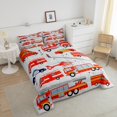 thumbnail image 3 of Fire Truck Bedding Red Fire Engine Vehicle Comforter Set, Ambulance Police Car Pattern Bedding Comforter Sets , 1 Comforter 1 Pillowcase, Twin Size, 3 of 5