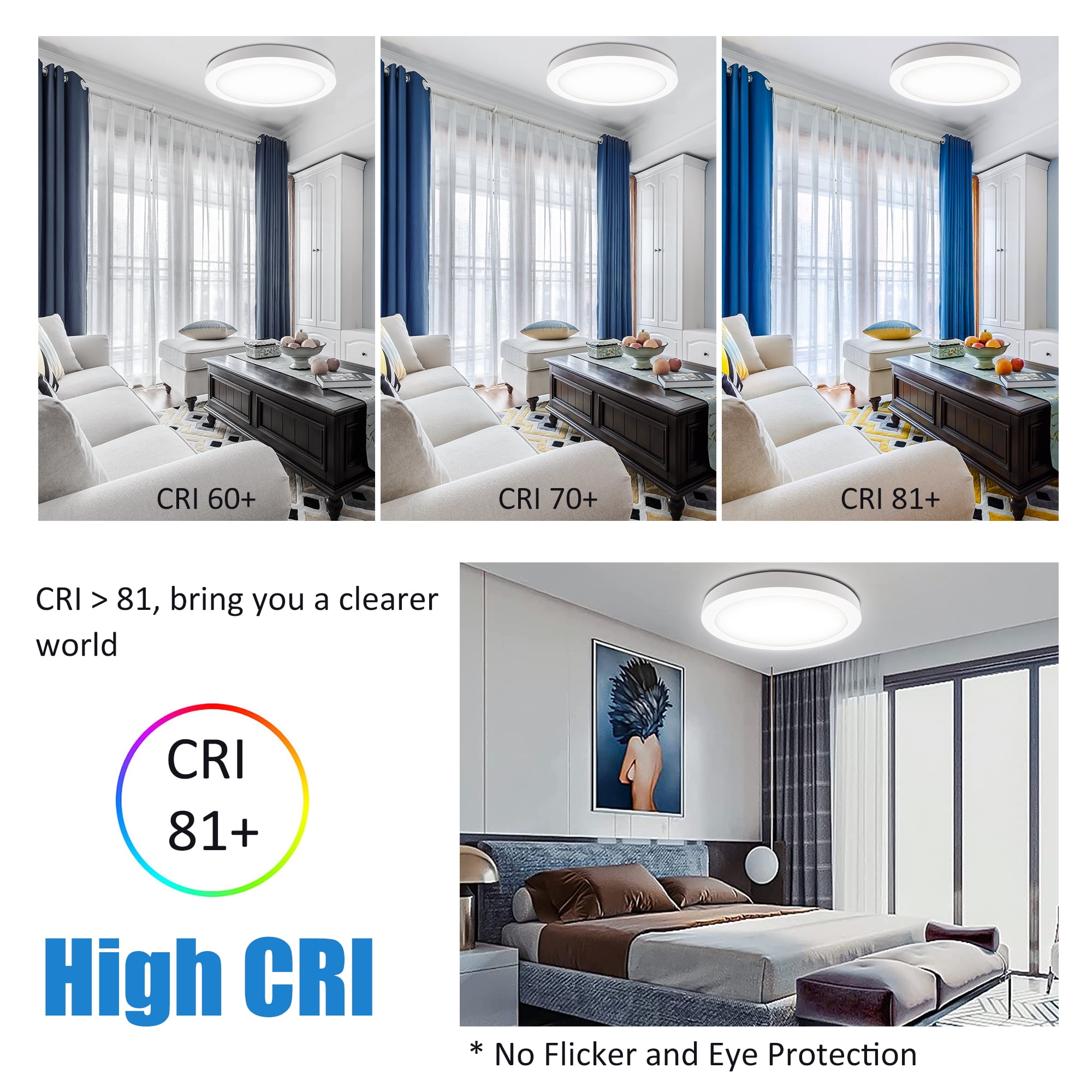 MingBright LED Flush Mount Ceiling Light Fixture 9inch Ceiling Light Dimmable, Super Slim Panel Light 120V 18W 4000K White Round Ceiling Light for Bathroom, Bedroom, Kitchen or Hallway Damp Location