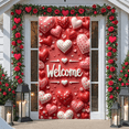 thumbnail image 6 of Red Theme Valentine Banner Heart-shaped Love Display Polka Dot Pattern Striped Design Heart Backdrop for Valentine's Day Romantic Party Wedding Reception, 6 of 9