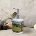 thumbnail image 3 of Ambesonne Garden Art Soap Dispenser & Toothbrush Holder Set, Window to Fresh Backyard, 2 Pcs, Olive Green Redwood, 3 of 6