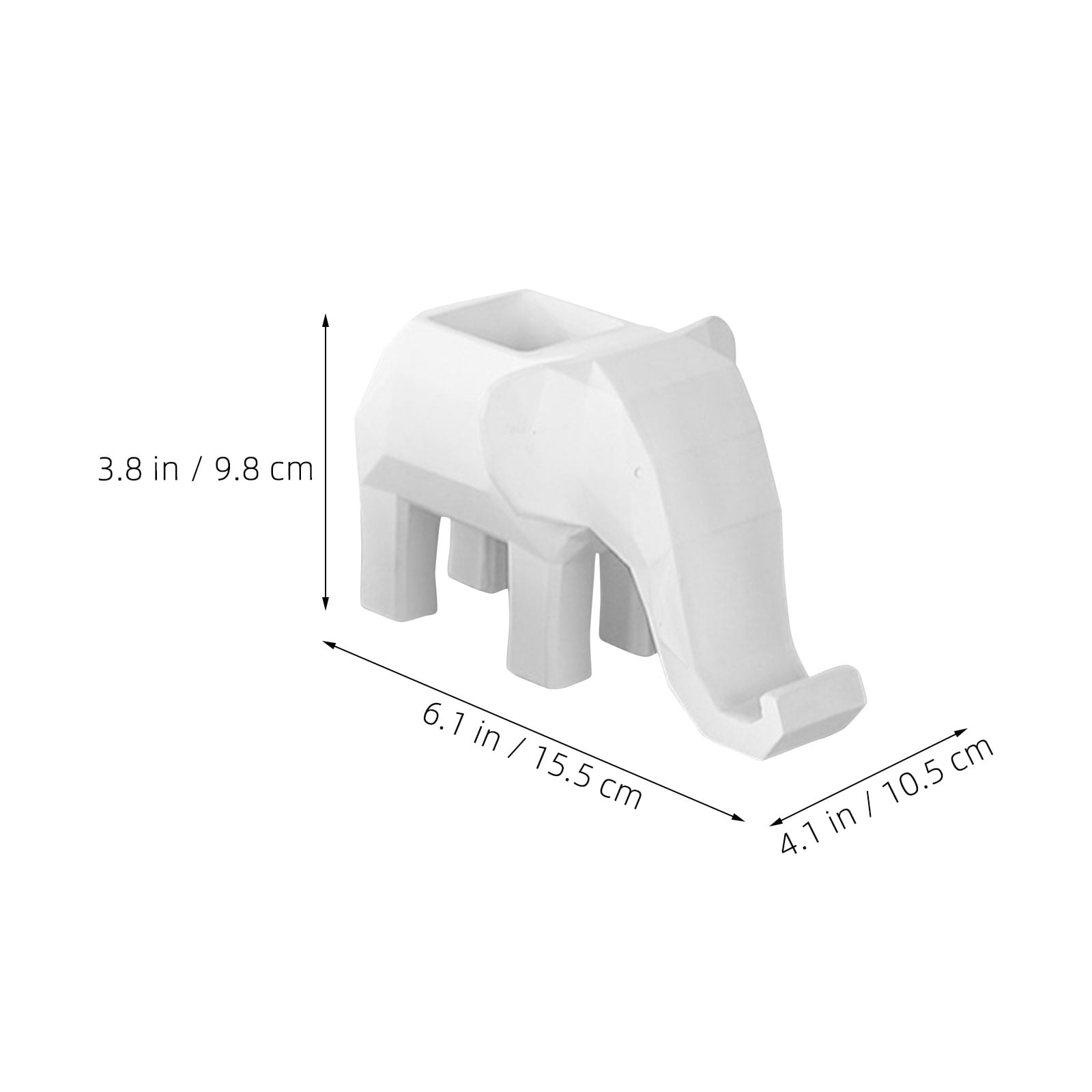 OUNONA Resin Elephant Desk Organizer with Phone Holder, Multifunctional Office and Home Desk Accessory