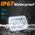 thumbnail image 5 of 2pcs DOT/SAE 7x6 5x7 Inch Rectangular Aluminum Housing Clear PC Lens Amber Halo Angle Eye Turn Signal White DRL LED High/Low Beam Head Lights Lamps Assembly w/ H4 Bulbs & Adaptors DC 12V-80V, 5 of 5