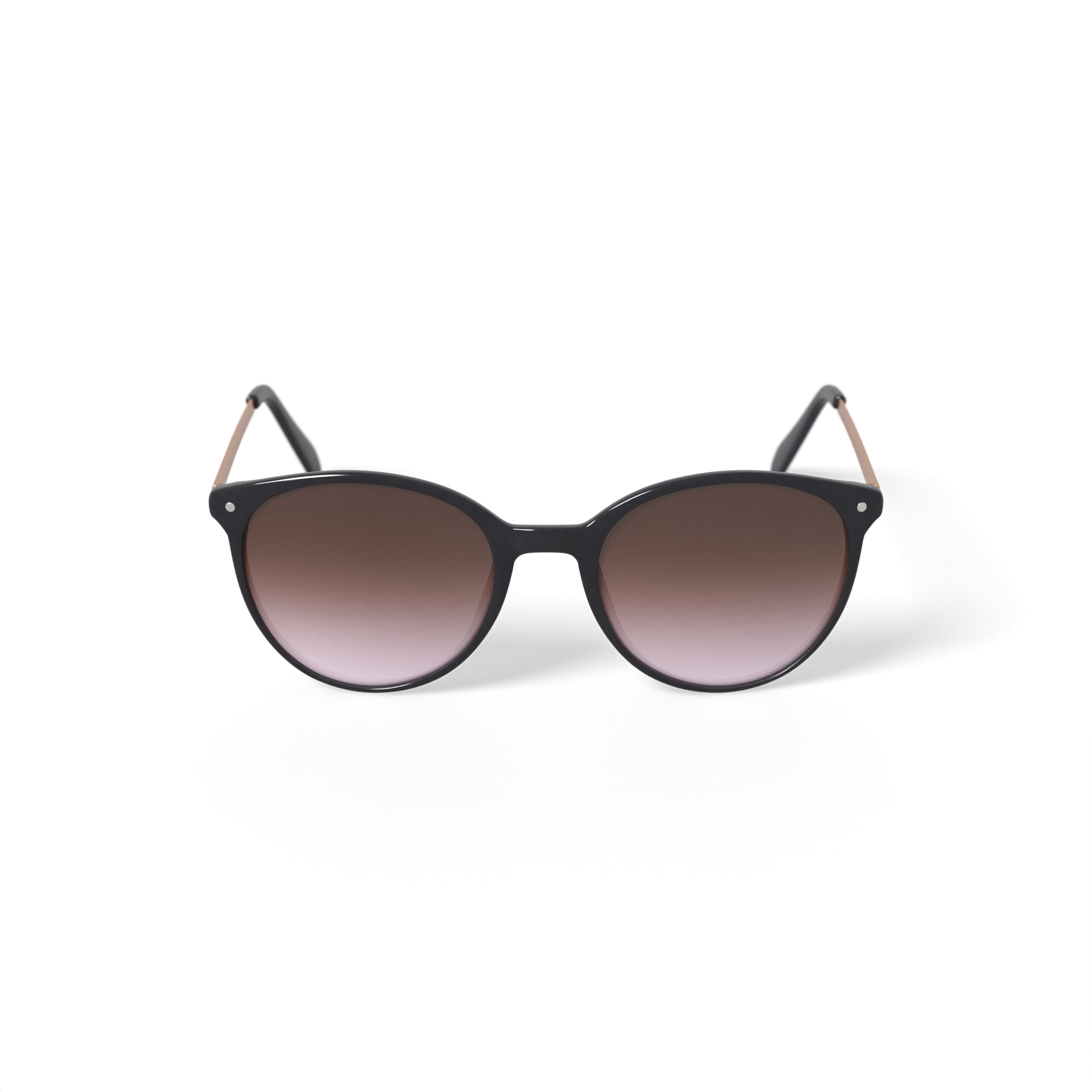Harper and Roe HR3002 Sunglasses with Case, Shiny Light Gold, Round, Plastic, 51-20-140