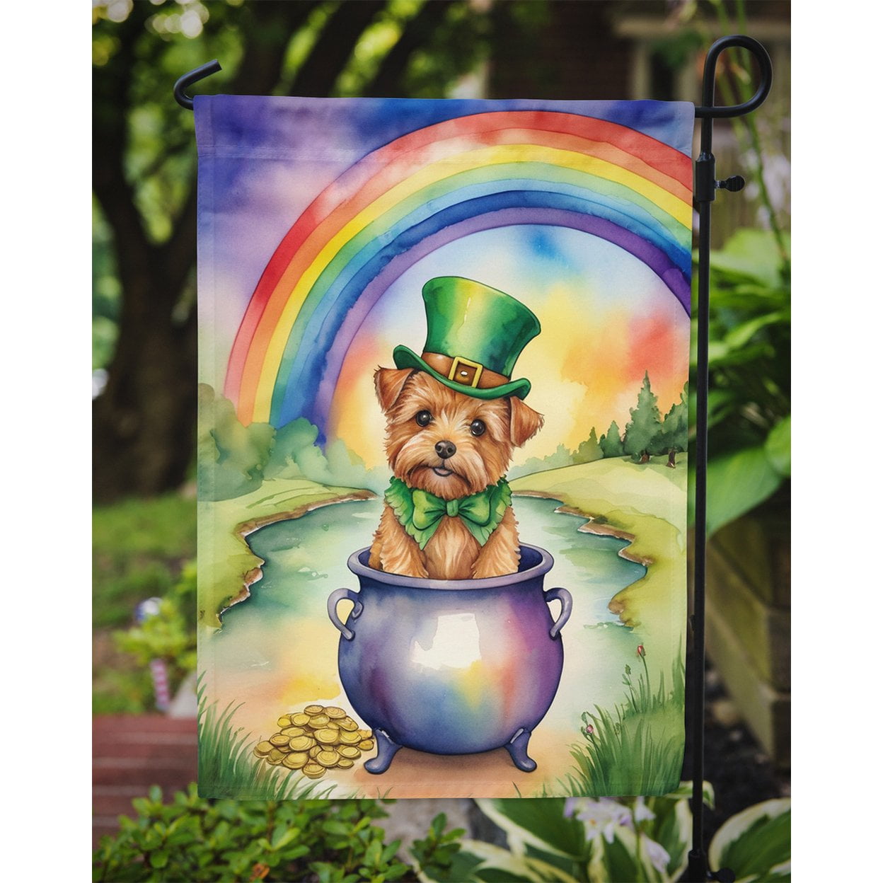 Norfolk Terrier St Patrick's Day Garden Flag 11.25 in x 15.5 in