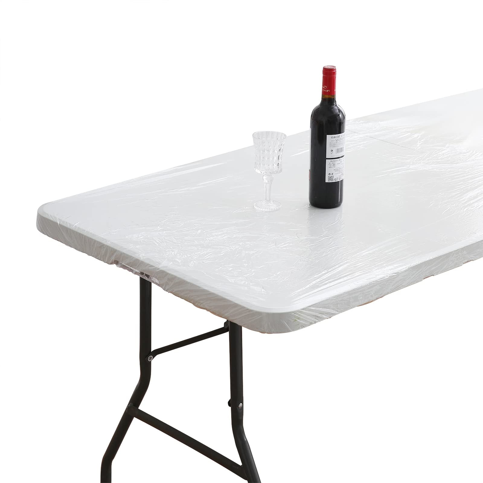 decorUhome Fitted Vinyl Tablecloth Rectangular 30"×48"in(90"×136"cm), Waterproof Wipeable PVC