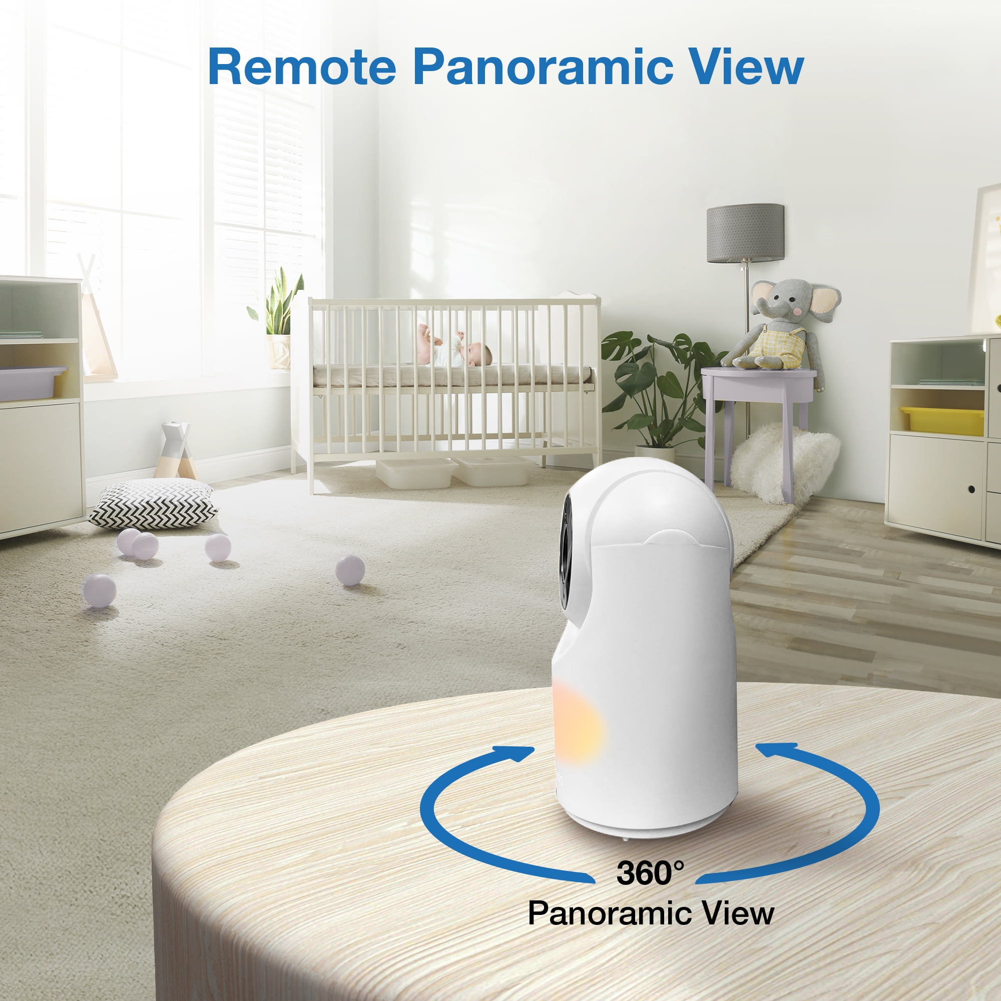 VTech 5 inch Digital Video Baby Monitor with Pan and Tilt and Night Light, VM5267 (White)