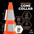 thumbnail image 4 of White + HIP Reflector Tape Cone Collar Set for Orange Traffic Cones - 10 Pack - 4 Inch and 6 Inch Collars for Wide Body Safety Cones 28 Inch Height – High Visibility Reflective Tape Stickers, 4 of 8