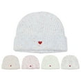 thumbnail image 3 of ZQUUVOU Women's Knit Beanie Hat with Heart Embroidery Gradient Ear Warming Hat Fashion Winter Accessory White, 3 of 3