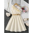 thumbnail image 3 of Bagilaanoe Girls Summer Dress Sleeveless A-line Dresses with Belt 4T 5T 6T 7T 8T 9T 10T 11T Kids Casual Swing Sundress, 3 of 7