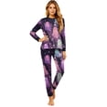 thumbnail image 2 of Halloween Pajamas, Pastel Tie Dye Matching Family Pajamas Pink Purple Ghost Print Long Sleeve Two Piece Pajama Set Soft Sleepwear Nightwear Loungewear Girly Casual Photos, 2 of 6