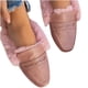 thumbnail image 4 of Zapatos planos de invierno para mujer, pantuflas peludas, sandalias de felpa, toboganes peludos acogedores, zapatos de casa suaves y cálidos Wmkox8yii  hj789, 4 of 7