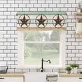 thumbnail image 4 of Beige Sage Green Texas Star Kitchen Valances for Windows 60x18 Inch Kitchen Curtains Valances Rod Pocket Vintage Stars Wooden Bathroom Window Valances for Window Treatment Decor, 4 of 6
