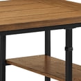thumbnail image 3 of Wooden Desk with Two Open Shelves and Metal Legs, Brown and Black, 3 of 5