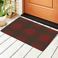 thumbnail image 1 of DouZhe Christmas Grid Rugs Doormat, Non-Slip Machine Washable Carpets Floor Door Mat , 36" x 24", 1 of 6