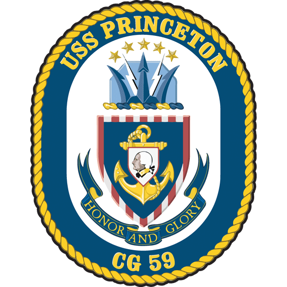 USS Princeton CG-59 Badge Sticker Decal Ticonderoga Class Cruiser Car Sticker Bumper Sticker for Car Emblem - 4 inch