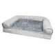 thumbnail image 1 of Furhaven Cama ortopédica para perros medianos y pequeños con refuerzos extraíbles y funda lavable, para perros de hasta 35 libras - Sofá de felpa y gamuza - Gris, mediano, 1 of 5