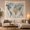 Route Line Map, variant on World Map Across an Earthy Botanical Setting, Calming Boho for Travel Lovers, Geography Wall Art, Housewarming Gift, Tapestry Wall Hanging for Bedroom and Study Room
