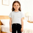 thumbnail image 4 of Kiijoy Boys Classic Striped Short Sleeve T-Shirt Casual Unisex Pocket T Shirt, Sizes 3-14, 4 of 5