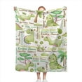 thumbnail image 2 of Yibo Dinosaur Alphabet Blanket Flannel Soft and Comfortable Anti-static Bed Sofa Blanket, 2 of 6