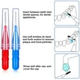 thumbnail image 2 of 100 Pcs Braces Dental Brush Flosser for Cleaner Interdental Brush Toothpick Tooth Flossing Head Oral Dental Toothpick Cleaners Cleaning Tool(Red and Blue), 2 of 4