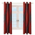 thumbnail image 4 of Red Colored Diamond Grid 2 Panels Blackout Curtains for Bedroom Living Room Drapes Kitchen Room Window Blackout Curtain Grommet, 4 of 6