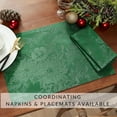 thumbnail image 4 of xianlin-Home Fashions Poinsettia Elegance Jacquard Holiday Fabric Tablecloth, 60" x 120", Green, 4 of 4