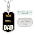 thumbnail image 2 of Manee Cat Dad King Keychain Stainless Steel or 18k Gold, 2 of 10
