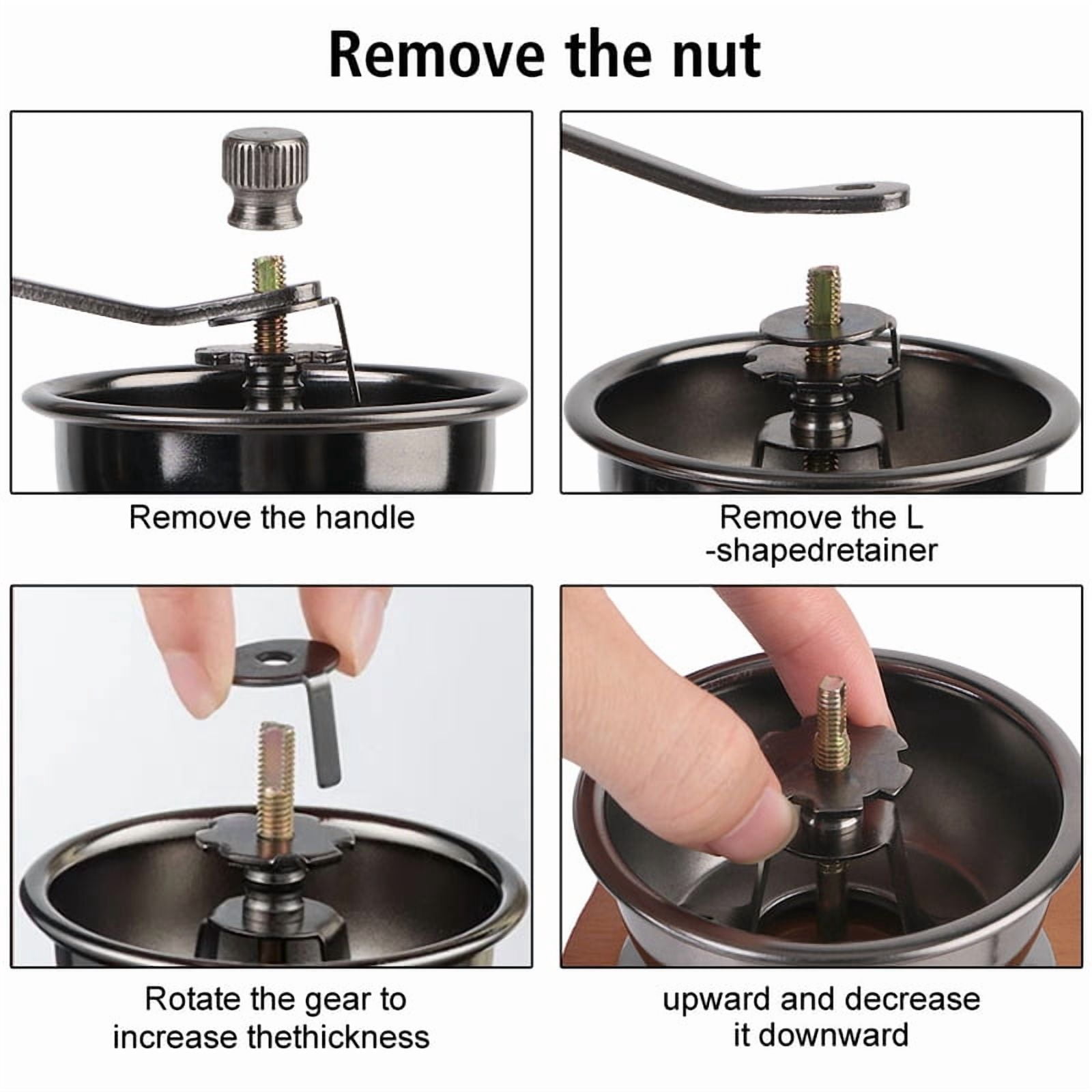 Retro Style With Ceramic Millston Spice Burr Mill Coffee Manual Coffee Bean Grinder Utensils Stainless Steel Handle Mini Wooden