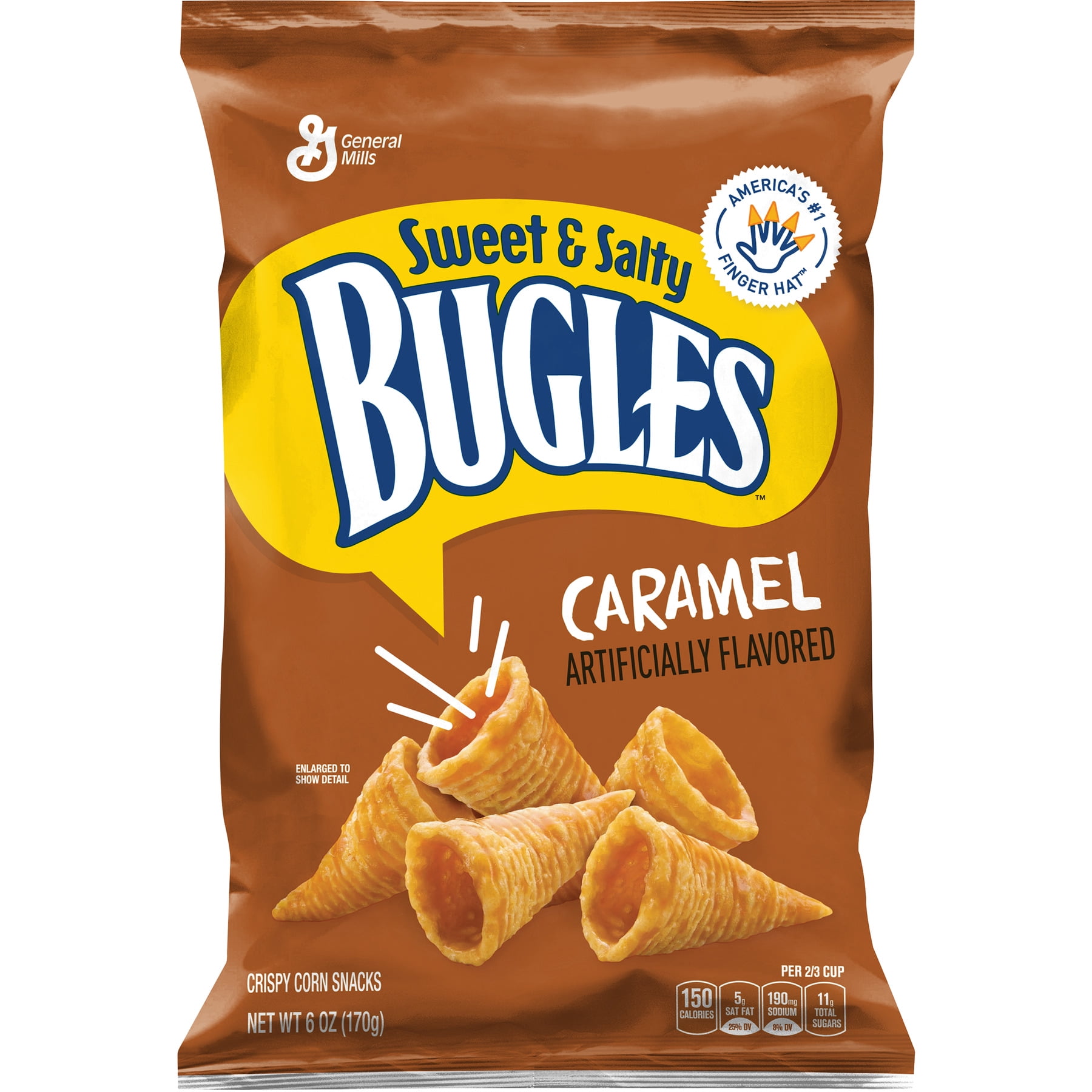 Bugles Sweet and Salty Caramel Snacks, 6 oz Bag