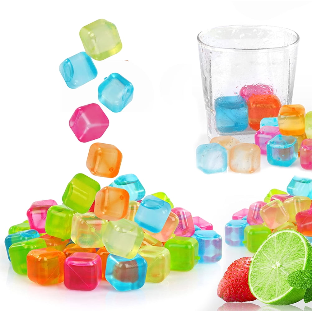 Plastic Ice Cubes Reusable Multicolour Home Bar Party Cold Drinks Cooler 1x-100x 